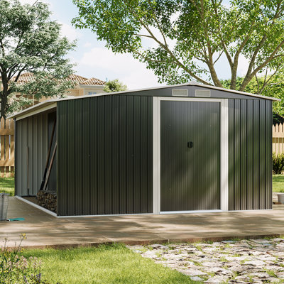 11 ft. W x 10 ft. D Metal Garage Shed