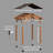 Backyard Discovery Norwood 10' x 10' Cedar Wood Outdoor Patio Gazebo with Hardtop Galvanized Steel Peak Roof and PowerPort