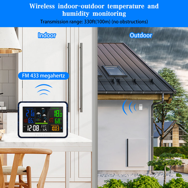 True Sense Wireless Solar Indoor and Outdoor Measurement Of Air Pressure Weather  Station ,WS3030C