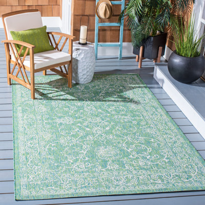 Tapis oriental vert intérieur / extérieur Eley