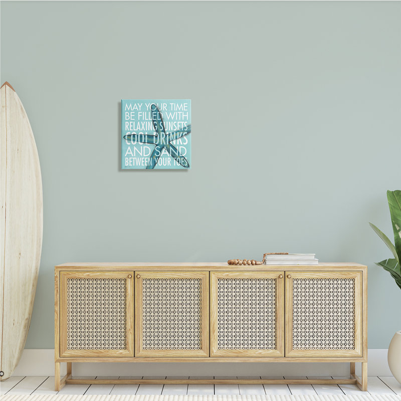 «Sunsets Cool Drinks Sand Beach Expression», Toile tendue, H 17 po x l 17 po x P 1,5 po