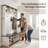 74.8" Farmhouse 4-in-1 Hall Tree with 6 Hooks, Walnut Entryway Bench & 16 Open Compartments, Rustic Shoe Organizer with Adjustable Shelves for Mudroom, Living Room, Entryway-129892228