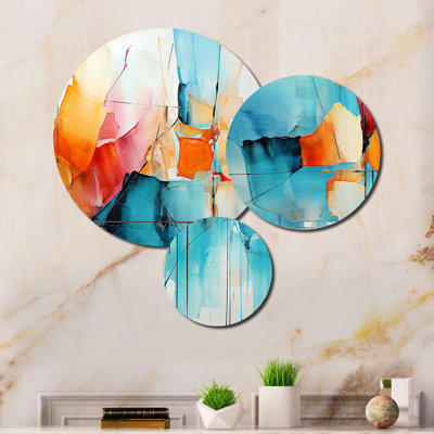 Collage Symphony I - Abstract Collages Metal Art Print Set