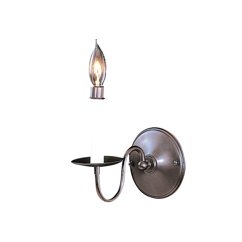 Lampe murale bougie 1 lumières Goetz, Étain satiné