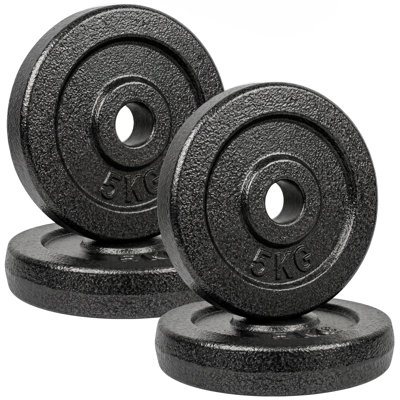 SPORTNOW Weight Plates Set 1"/2.5cm Weight Disc Pair 4 x 5kg Metal Grey