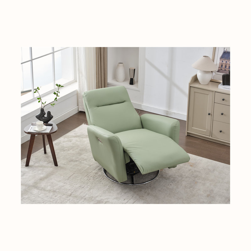 Fauteuil inclinable et pivotant en similicuir PU, Vert