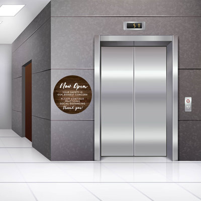 Adhésif décoratif « Now Open, your Safety is our concern »