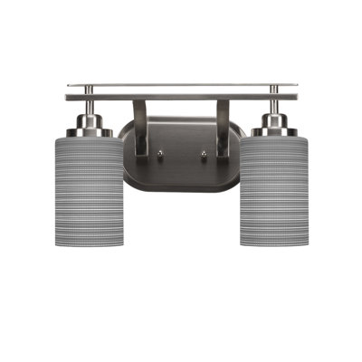 Roderik 2 Light Bath Bar Shown With 4" Matrix Glass