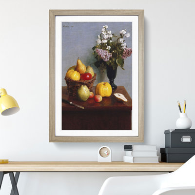 Still Life Fruit with Flowers Vol.5 by Henri Fantin-Latour - Picture Frame Painting