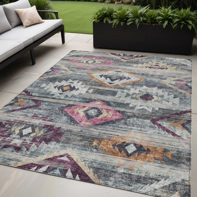 Tapis gris anthracite lavable 5 pi x 8 pi Sud-Ouest