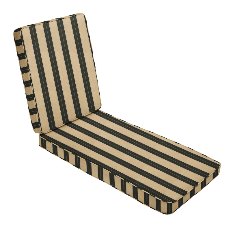 Coussin de chaise longue d'extérieur Sunbrella, Sunbrella - smoking Berenson, L 73 po x l 24 po x P 3 po