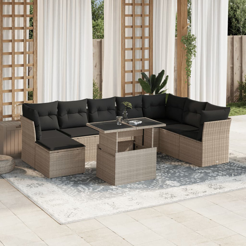 Garden Sofa Set Light Grey