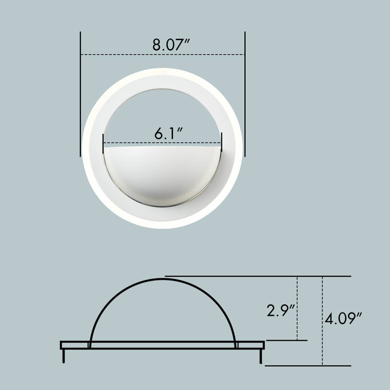 Applique murale moderne à DEL ronde blanche en forme de lune 9W 4000K