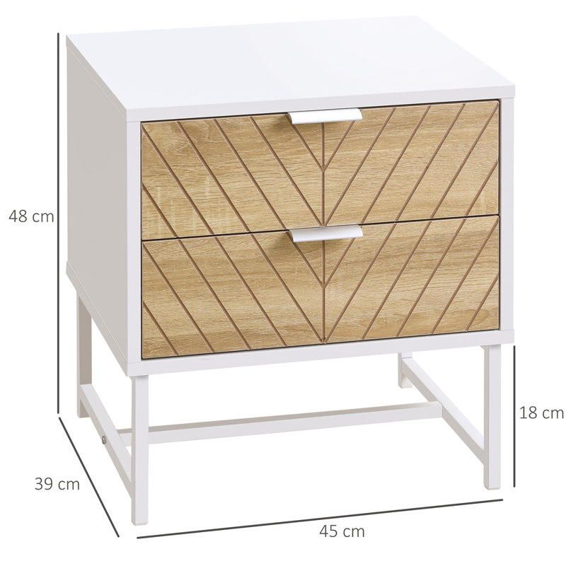 Mullica 45cm W Steel Bedside Table