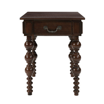 Table de bout en bois massif avec tiroir, table de bout étroite à assemblage rétro pour le salon, espresso