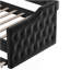 Lit de jour simple rembourré capitonné avec couchette, canapé-lit en velours avec ports USB et ports de charge de type C, aucun sommier nécessaire-40209281