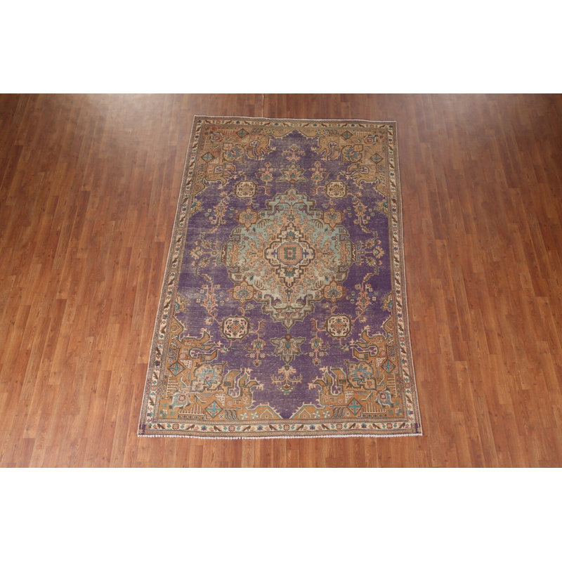 Tapis mauve délavé traditionnel 6 x 9