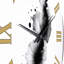 Horloge murale abstraite Sub l'encre monochromatique-2086837530