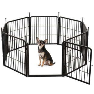 Panneaux de enclos pour chien multi-tailles en métal avec 1 porte (Ensemble de 8)