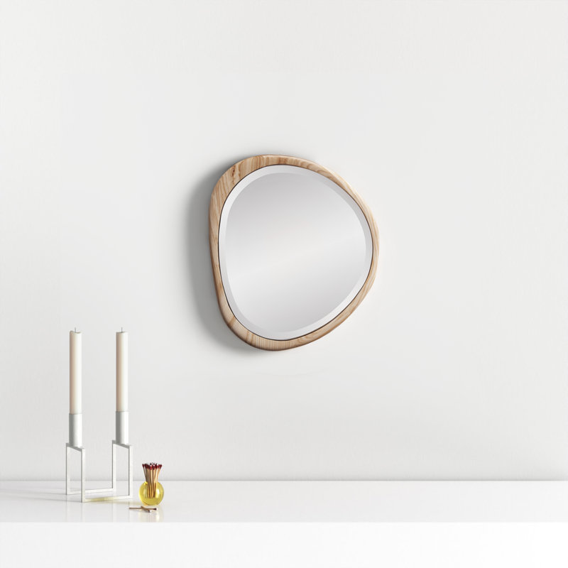Anthea Solid Wood Asymmetrical Mirror, 19" x 17"