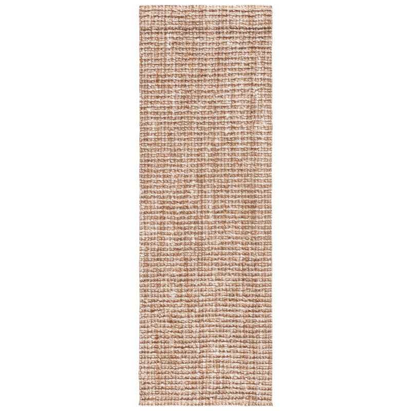 Tapis tissé à la main en jute/sisal naturel/ivoire Alda, Tapis de couloir 2 pi 6 po x 10 pi