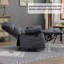 Grand fauteuil inclinable manuel gris en tissu pour le salon-1763618241