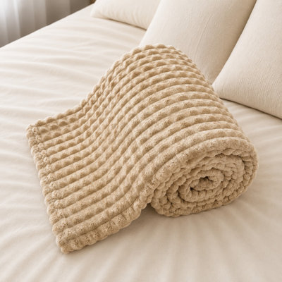 Jeté en peluche gaufrée luxueuse 60 po x 80 po Luxury