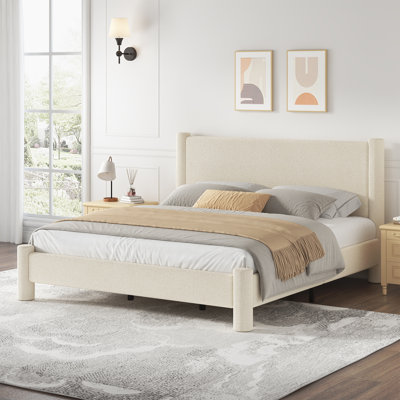 Lit plateforme tapissier Boucle