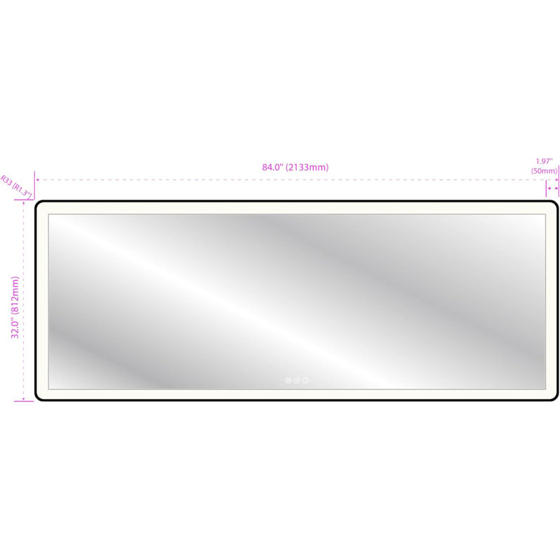 Metal Wall Mirror, 36" x 48"