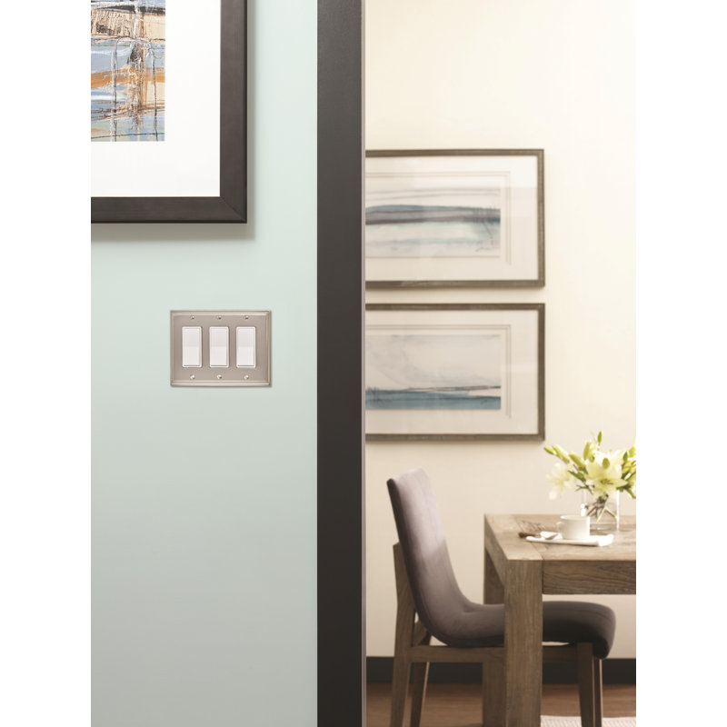 Mulholland 3-Gang Rocker Wall Plate, Satin Nickel