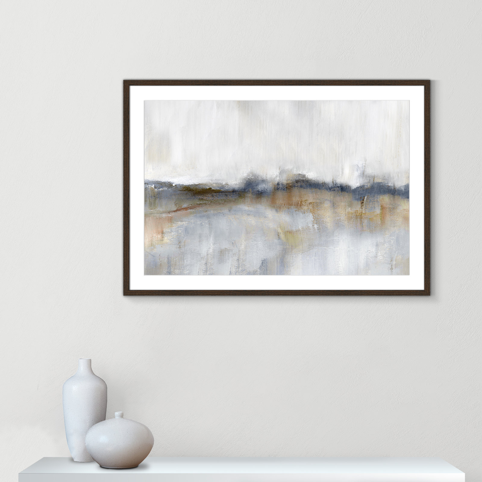 Autumnal Tide by Nan, 29.5" H x 41.5" W x 0.75" D, Walnut Framed