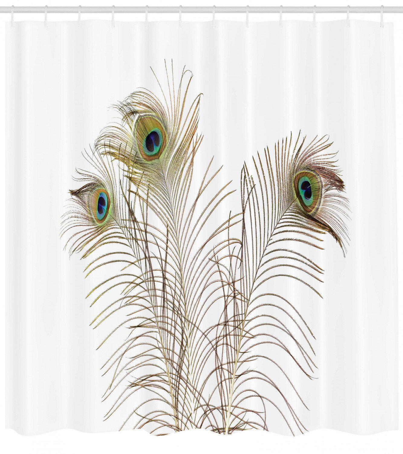 Peacock Shower Curtain Set + Hooks East Urban Home Size: 69 H x 105 W