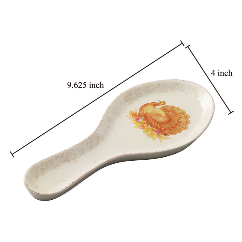 2-Piece Glitter Turkey Spoon Rest