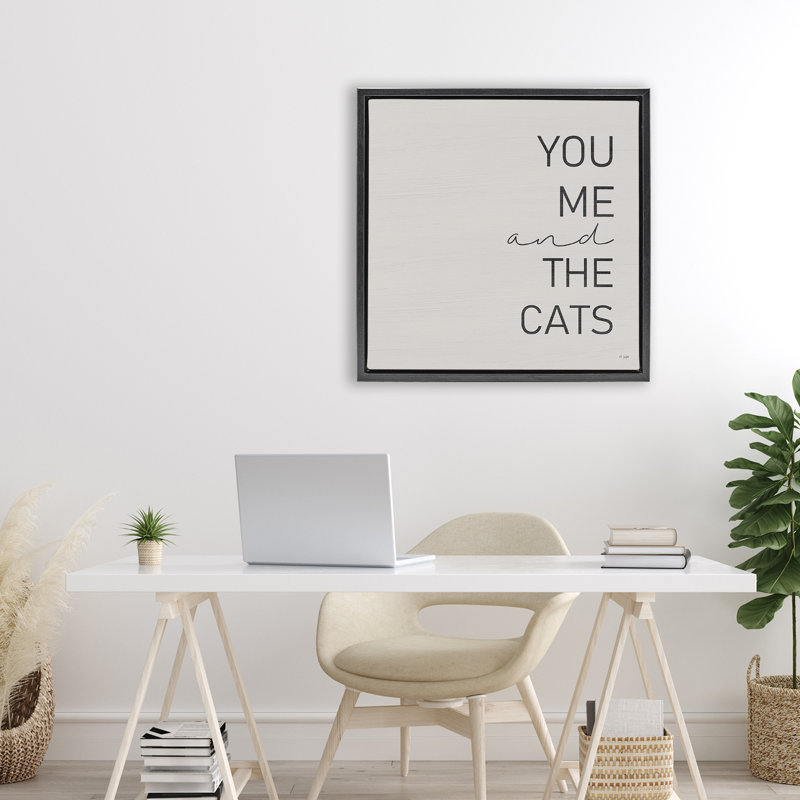 Cadre flottant Minimal You Me & Cats, design par Jaxn Blvd., H 25 po x l 25 po, Cadre flottant noir de jais
