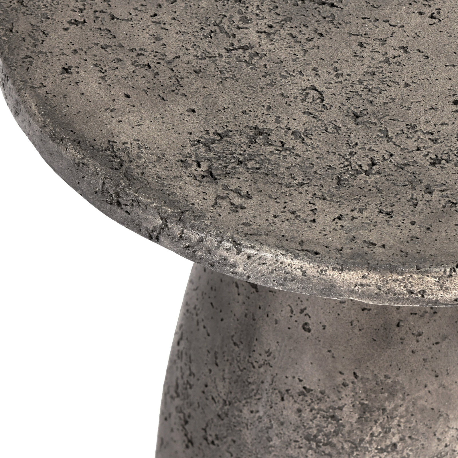 Adainville 16'' Stone Outdoor Table, Dark Gray