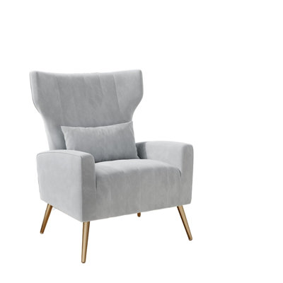 Fauteuil d'appoint Mid-Century rembourré en tissu de velours