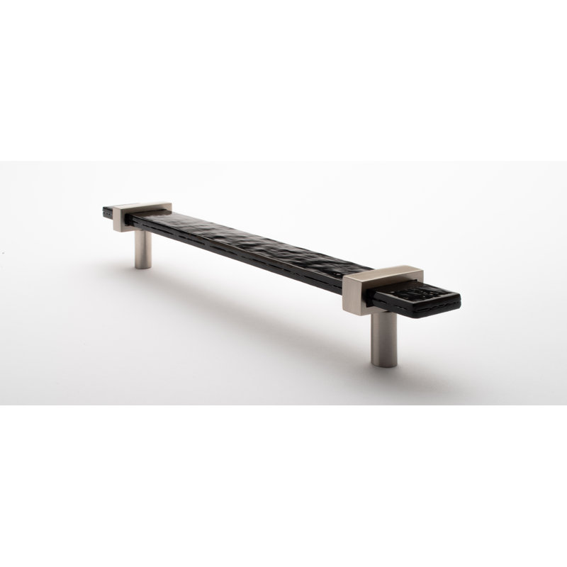 Adjustable 9" Length Bar Pull, Satin Brass/Black, 9"