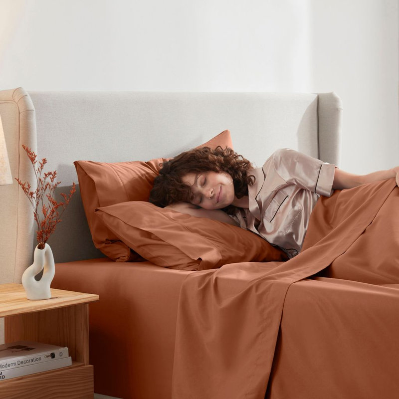 Ensemble de draps en micro-fibre, Très grand, Sienne rouille