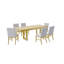 Ensemble de table de salle à manger extensible en bois 7 pièces avec rallonge papillon-739820276-739820277