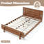 Structure de lit en bambou, lit plateforme avec tête de lit et lattes de soutien améliorées, lit plateforme en bambou massif, structure stable sans bruit, structure de lit en bambou à profil bas pour chambre d'amis, lit double / grand / très grand-846982174