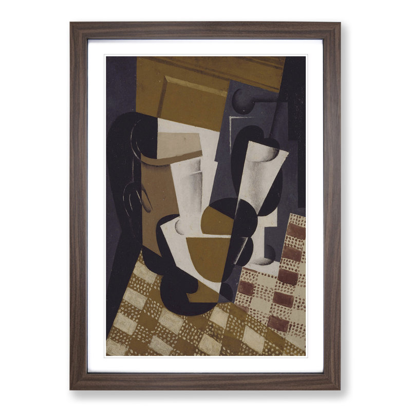 Jug and Glass by Juan Gris - Framed Print, 65cm H x 48cm W x 2cm D, Walnut Framed