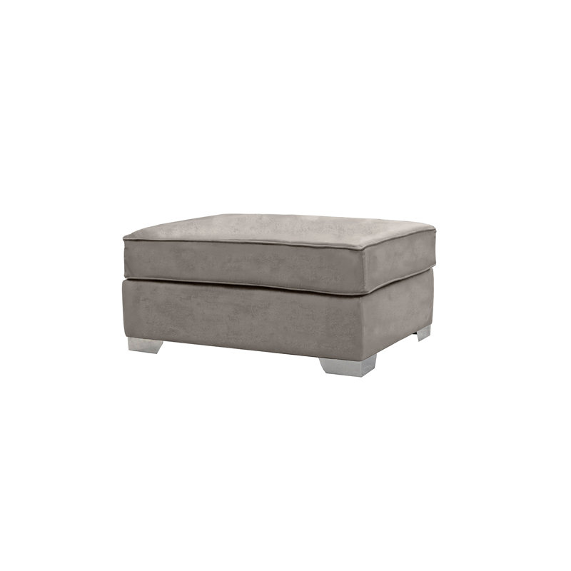 Quade 93cm Wide Velvet Rectangle No Pattern Standard Ottoman, Taupe