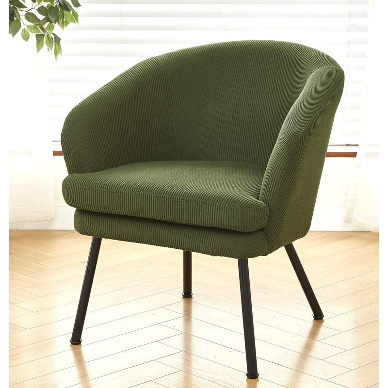 30.12'' Height corduroy armchair, Green Corduroy
