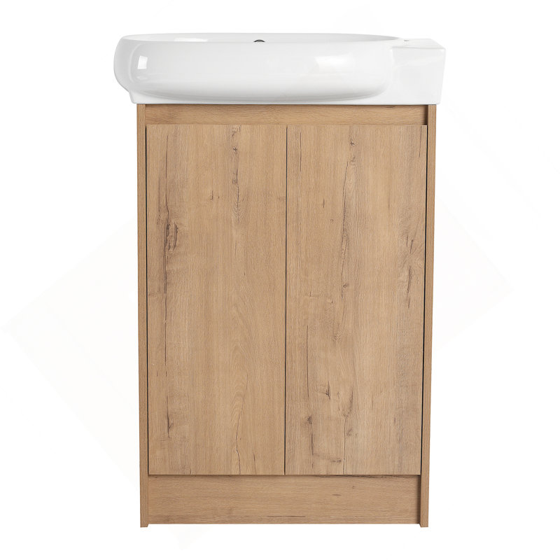 Meuble-lavabo autoportant de 23 po avec lavabo et portes à fermeture douce, Wood