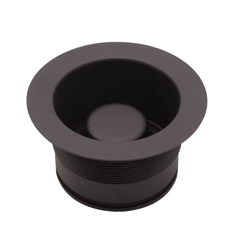 3-1/2" EZ-Mount Brass Kitchen Sink Waste Disposal Drain Flange and Stopper, Oil Rubbed Bronze