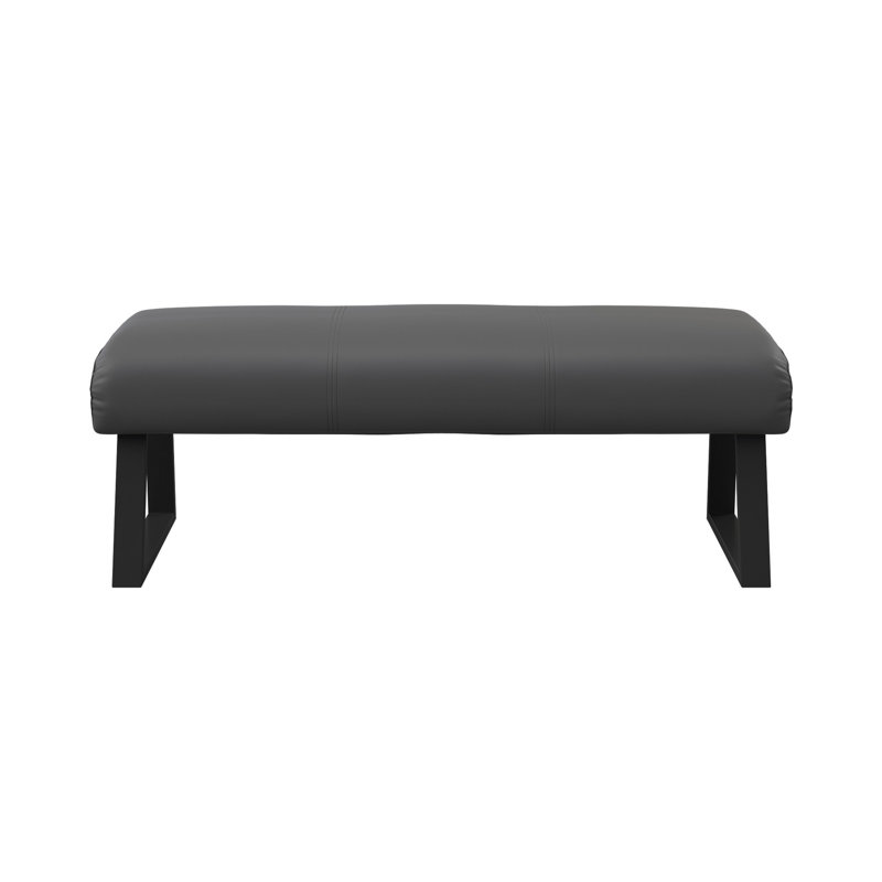 Bertrice Faux Leather Upholstered Bench, Grey