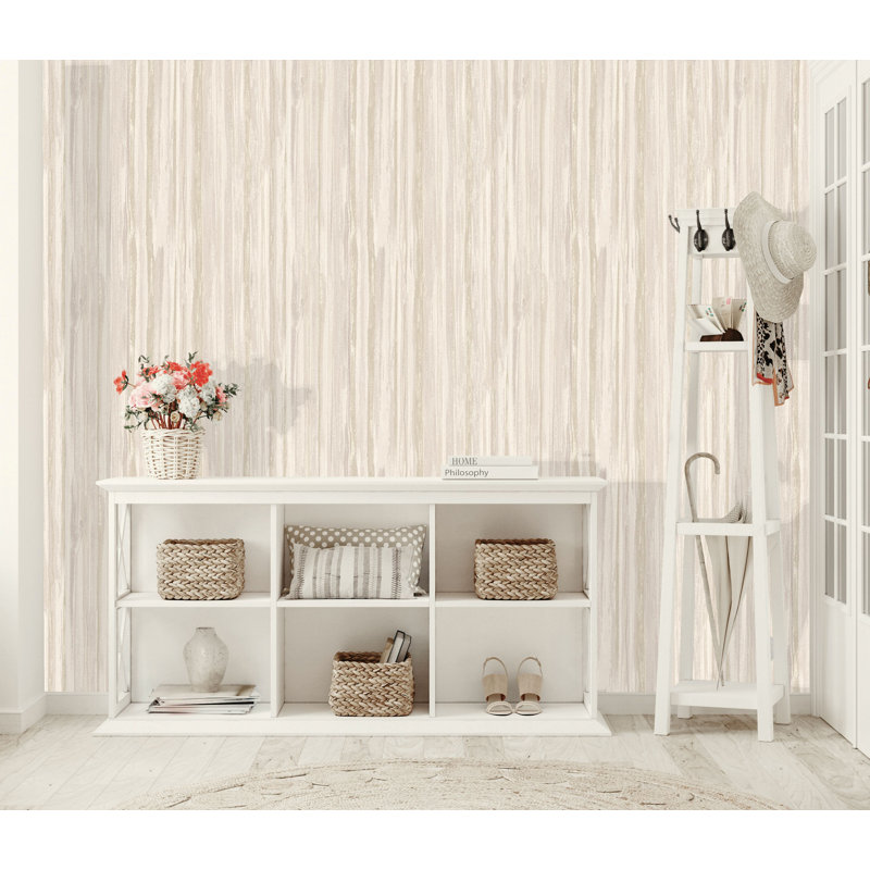 Dove Striking Striped Print Non Woven Non-pasted Textured Wallpaper 57 Sq. Ft., Grey/White