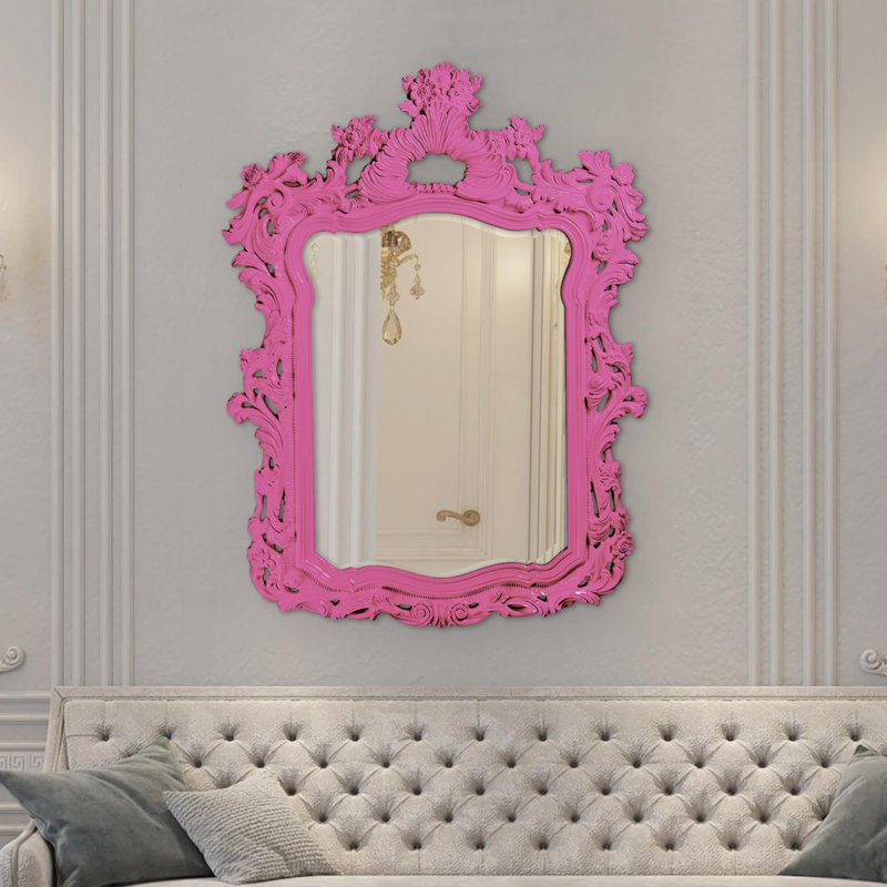 Miroir mural et coiffeuse Cilegon, Rose vif
