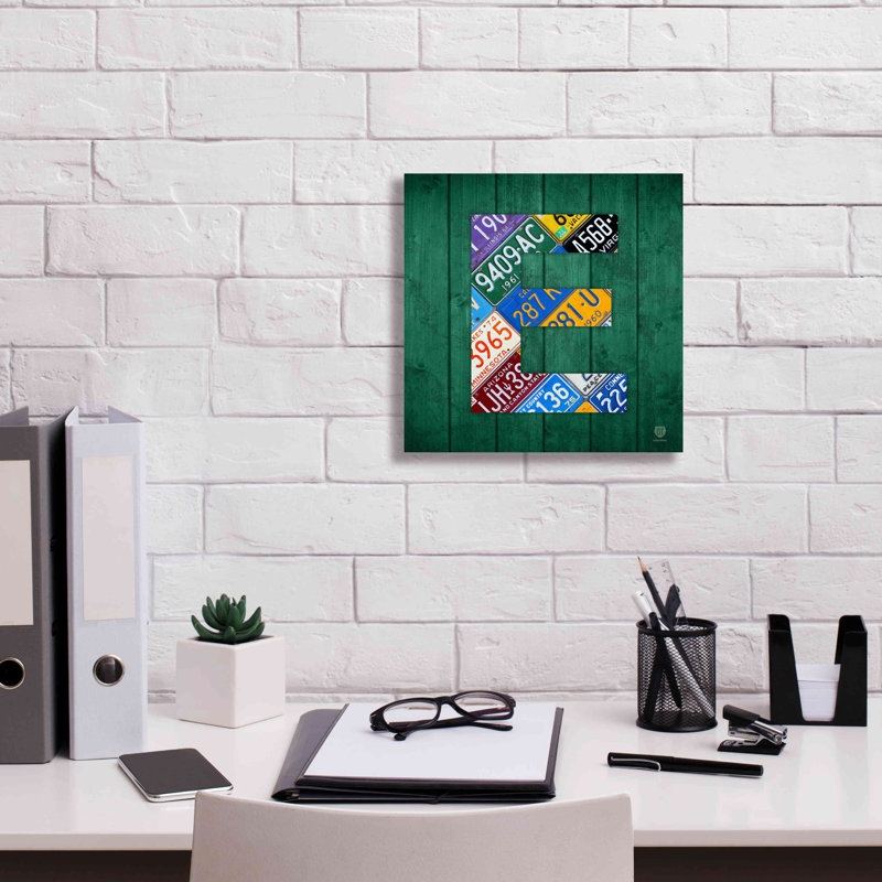 " E " by Design Turnpike, 12" H x 12" W x 0.75" D
