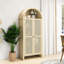 Grande armoire arquée de 70,28 po de hauteur, porte, 4 panneaux intérieurs, charnières en métal, capacité de charge de 33 lb pour le garde-manger de la salle à manger, 2 tablettes réglables, organisation de cuisine à charnières